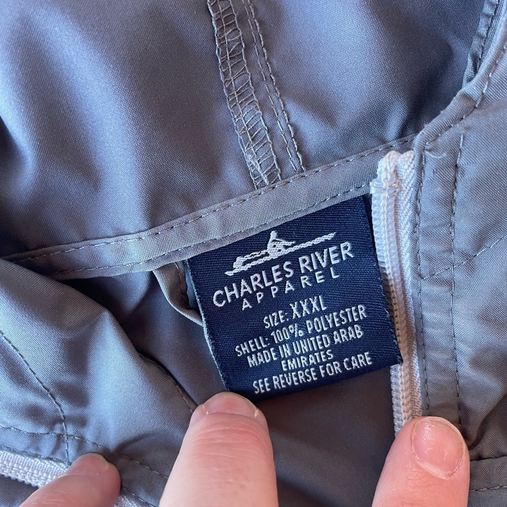 Charles River Apparel Pack-N-Go Pullover Grey Windbreaker Size XXXL - Picture 2 of 10